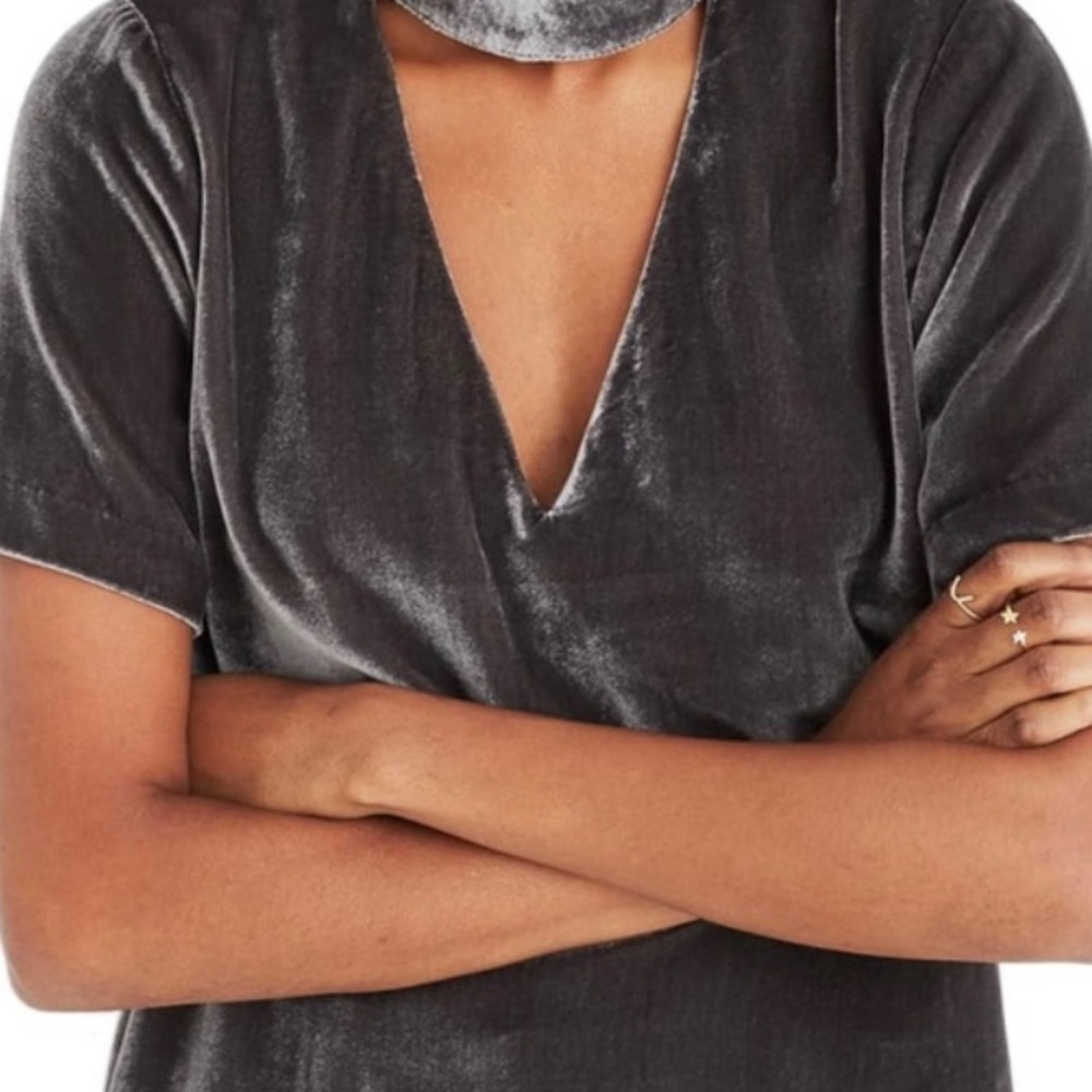 Madewell xs crush velvet v neck choker